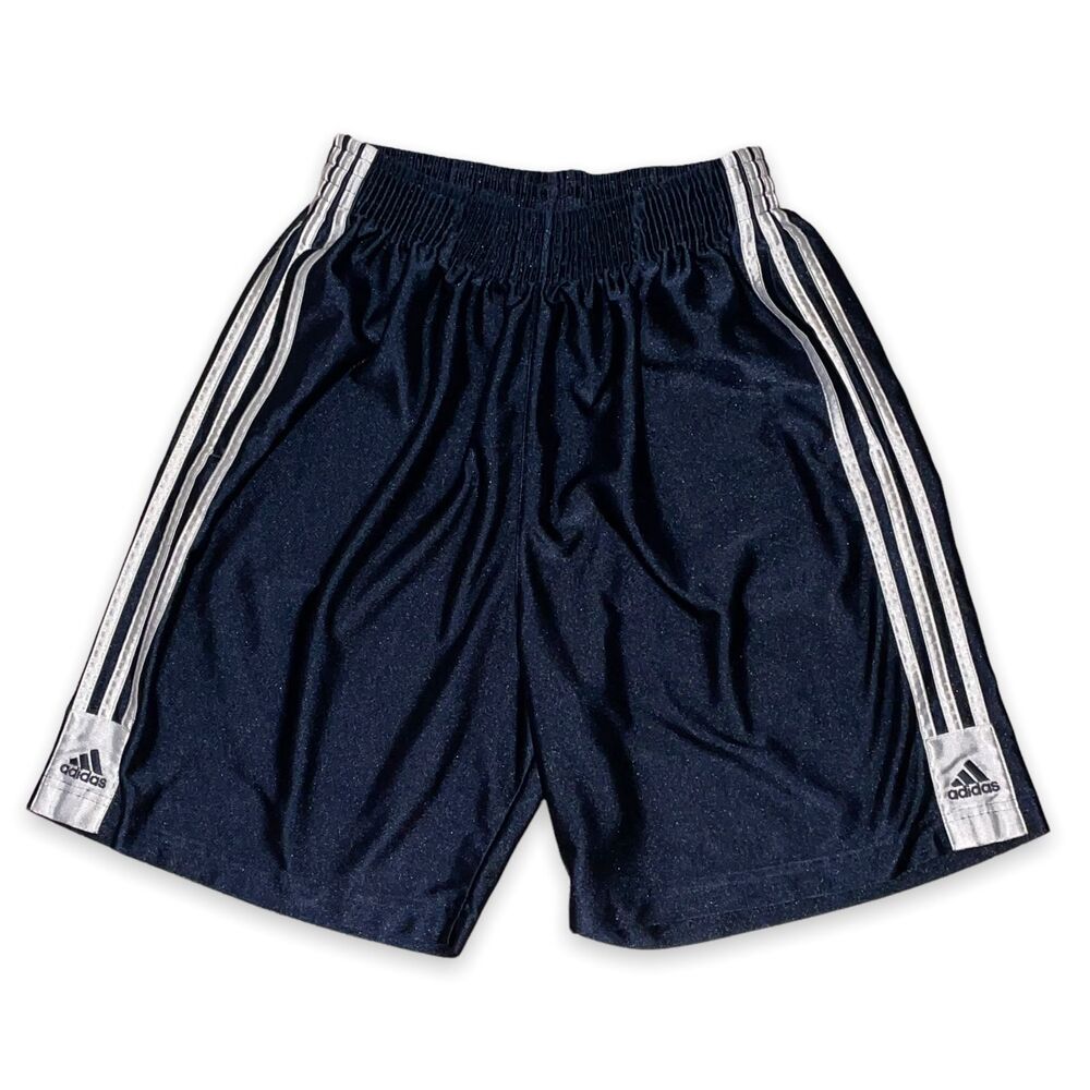 Adidas Vintage Rare Basic Stripe Basketball Shorts Navy Blue Dazzle Medium - Picture 5 of 11
